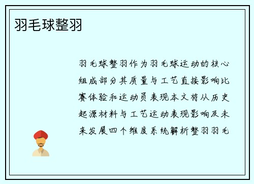 羽毛球整羽
